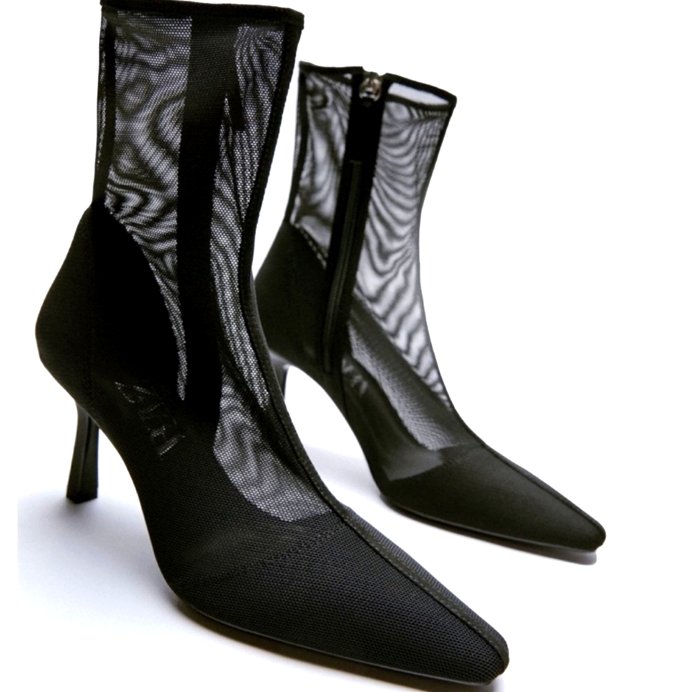Zara mesh ankle boots